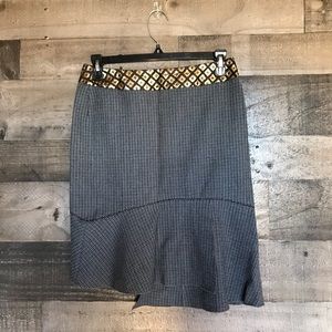 Bluemarine Silk Mini Skirt w/ Asymmetrical Hem